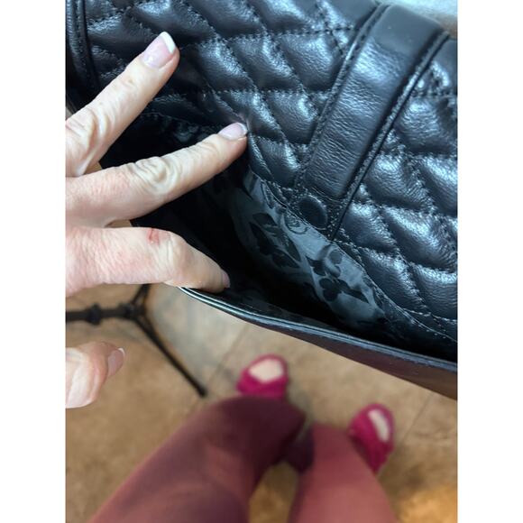 Rebecca Minkoff Chevron Jumbo Love Leather Shoulder Bag Black $398+ AUTHENTC - Picture 8 of 12